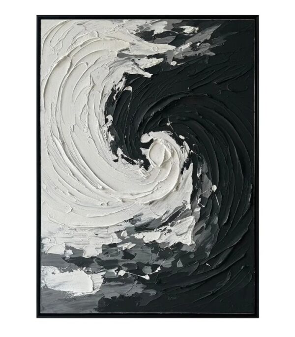Bain Signature Infinite Flow 36x48 Inch Hand Painted Wall Art Black Wood WA171-3648 - Image 2