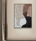 Bain Signature Ivory 36x48 Inch Hand Painted Wall Art Brown Wood WA172-3648