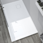 Zitta 48 x 36-Inch Acrylic Shower Base Left Corner Drain Glossy White 12 x 12 Drain