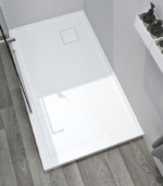 Zitta 48 x 36-Inch Acrylic Shower Base Left Corner Drain Glossy White 12 x 12 Drain