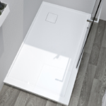 Zitta 48 x 36-Inch Acrylic Shower Base Right Corner Drain Glossy White 12 x 12 Drain