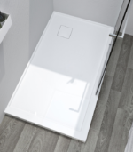 Zitta 48 x 36-Inch Acrylic Shower Base Right Corner Drain Glossy White 12 x 12 Drain