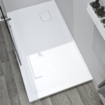 Zitta 60 x 36-Inch Acrylic Shower Base Left Corner Drain Glossy White 12 x 12 Drain