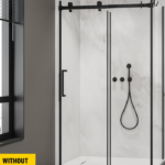 Zitta Alta 48 x 32-Inch Shower Door Matte Black Clear Glass DL14800WSTC71