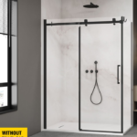 Zitta Alta 60 x 32-Inch Shower Door Matte Black Clear Glass DL16000ASTC71