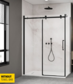 Zitta Alta 60 x 32-Inch Shower Door Matte Black Clear Glass DL16000ASTC71