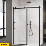 Zitta Alta 60 x 32-Inch Shower Door Matte Black Clear Glass DL16000WSTC71