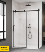 Zitta Alta 60 x 32-Inch Shower Door Matte Black Clear Glass DL16000WSTC71