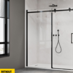 Zitta Alta 72 x 32-Inch Shower Door Matte Black Clear Glass DL17200ASTC71