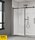 Zitta Alta 72 x 32-Inch Shower Door Matte Black Clear Glass DL17200ASTC71