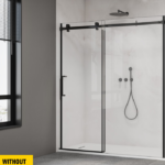 Zitta Alta 72 x 32-Inch Shower Door Matte Black Clear Glass DL17200WSTC71