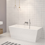 Zitta Alya 62 3/4 x 31 3/8 x 23 1/2-Inch Acrylic Freestanding Bathtub Glossy Matte White