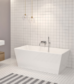 Zitta Alya 62 3/4 x 31 3/8 x 23 1/2-Inch Acrylic Freestanding Bathtub Glossy Matte White