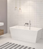 Zitta Alya 62 3/4 x 31 3/8 x 23 1/2-Inch Acrylic Freestanding Bathtub Glossy Matte White - Image 3
