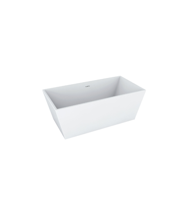 Zitta Alya 62 3/4 x 31 3/8 x 23 1/2-Inch Acrylic Freestanding Bathtub Glossy Matte White - Image 2