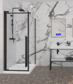 Zitta Amaly 32-Inch Straight Side Panel Pivoting Shower Door