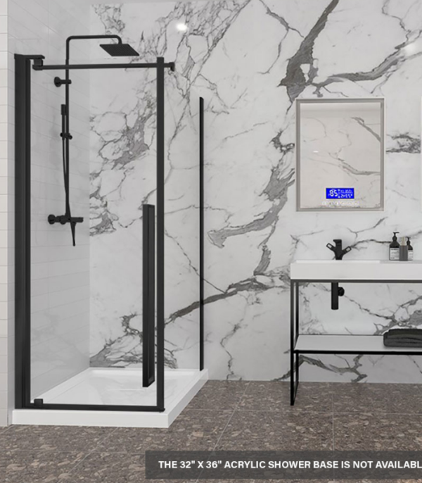 Zitta Amaly 32 x 36-Inch Straight Side Panel Shower Door - Image 4
