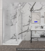 Zitta Amaly 32 x 36-Inch Straight Side Panel Shower Door