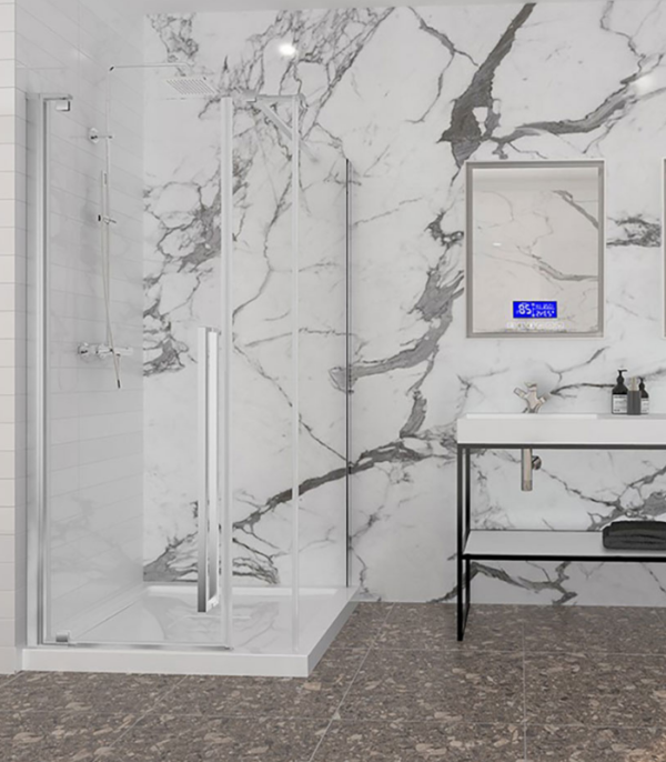 Zitta Amaly Left Offset Corner Shower Door 42 x 32-Inch - Image 2