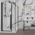 Zitta Amaly Left Offset Corner Shower Door 42 x 32-Inch