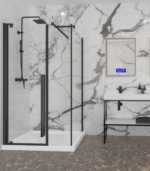 Zitta Amaly Left Offset Corner Shower Door 48 x 32-Inch - Image 2