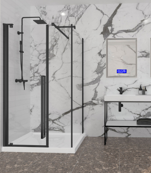 Zitta Amaly Left Offset Corner Shower Door 48 x 32-Inch - Image 2