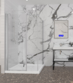 Zitta Amaly Left Offset Corner Shower Door 48 x 32-Inch