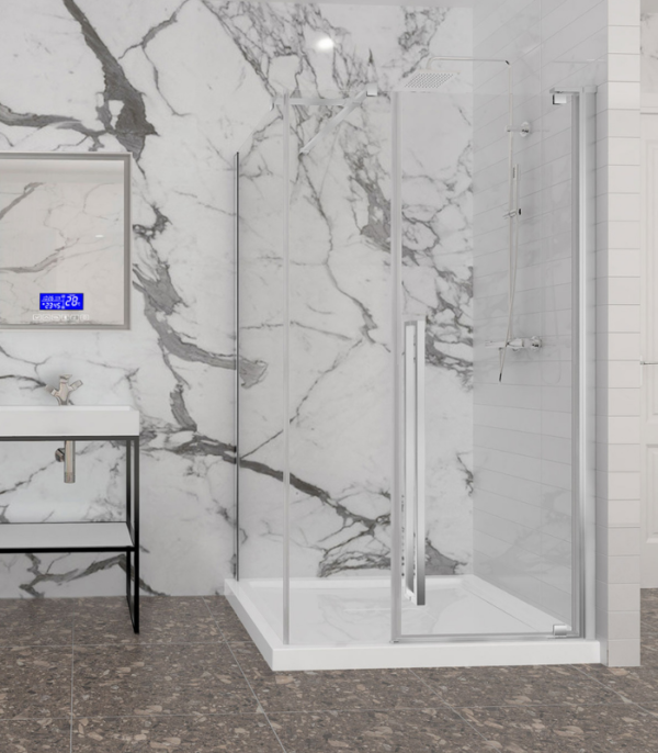 Zitta Amaly Right Offset Corner Shower Door 48 x 32-Inch - Image 2