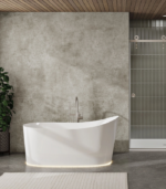 Zitta Ano 62 5/8 x 29 11/16 x 29 15/16-Inch Acrylic Freestanding Bathtub Glossy Matte White