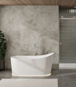 Zitta Ano 62 5/8 x 29 11/16 x 29 15/16-Inch Acrylic Freestanding Bathtub Glossy Matte White - Image 2