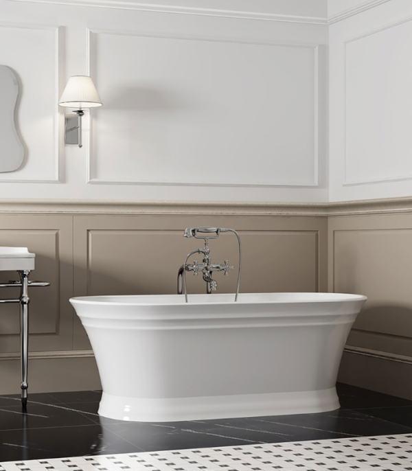 Zitta Antika 66 5/8 x 30 7/8 x 23 7/8-Inch Acrylic Freestanding Bathtub Glossy Matte White - Image 2