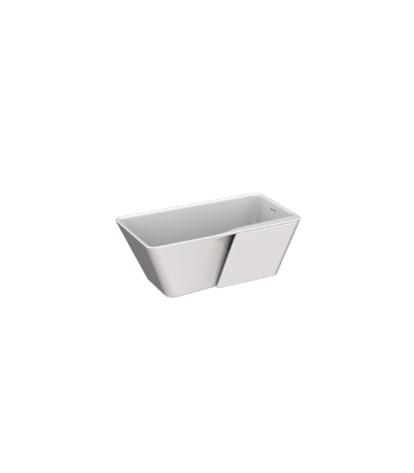 Zitta Artesio+ 59 3/4 x 31 5/8 x 22 7/8-Inch Acrylic Freestanding Bathtub Matte White Left Drain - Image 2