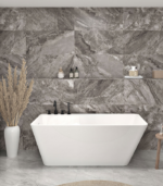 Zitta Artesio 59 3/4 x 31 5/8 x 22 7/8-Inch Acrylic Freestanding Bathtub Glossy White Left Drain