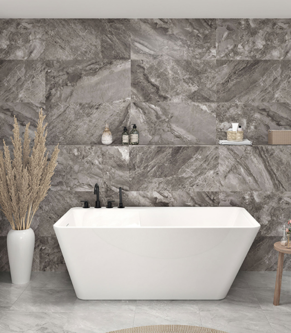 Zitta Artesio+ 59 3/4 x 31 5/8 x 22 7/8-Inch Acrylic Freestanding Bathtub Matte White Left Drain - Image 3