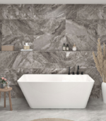 Zitta Artesio 59 3/4 x 31 5/8 x 22 7/8-Inch Acrylic Freestanding Bathtub Matte White Right Drain