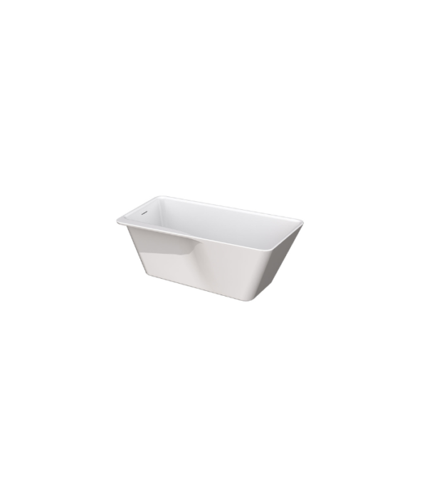 Zitta Artesio 59 3/4 x 31 5/8 x 22 7/8-Inch Acrylic Freestanding Bathtub Matte White Right Drain - Image 2