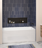 Zitta Baya I 59 3/4 x 31 3/4 x 22 1/2-Inch Acrylic Alcove Skirt Bathtub Glossy White Matte Black Right - Image 2