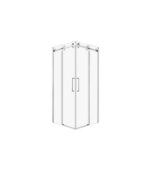 Zitta Bellini 2.0 Square Corner Sliding Shower Door 36 x 36-Inch Chrome / Matte Black - Image 3