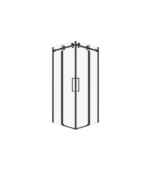 Zitta Bellini 2.0 Corner Opening Sliding Shower Door 42 x 42-Inch Matte Black / Matte White / Chrome - Image 2