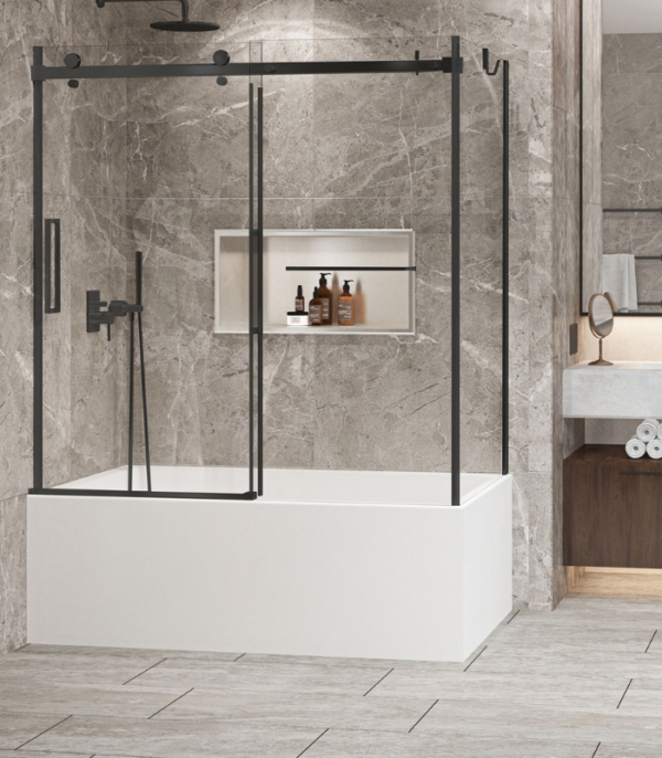 Zitta Bellini Left Door Corner Bathtub Door 60 x 32-Inch - Image 7