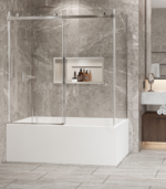 Zitta Bellini Left Door Corner Bathtub Door 60 x 32-Inch