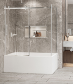 Zitta Bellini Left Door Corner Bathtub Door 60 x 32-Inch - Image 5