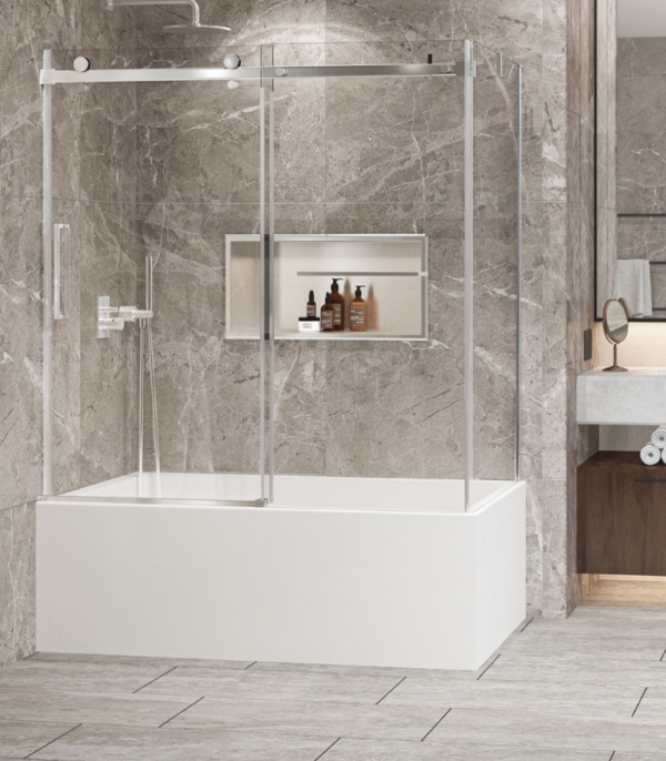 Zitta Bellini Left Door Corner Bathtub Door 60 x 32-Inch - Image 5