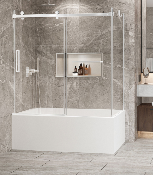 Zitta Bellini Left Door Corner Bathtub Door 60 x 32-Inch - Image 4