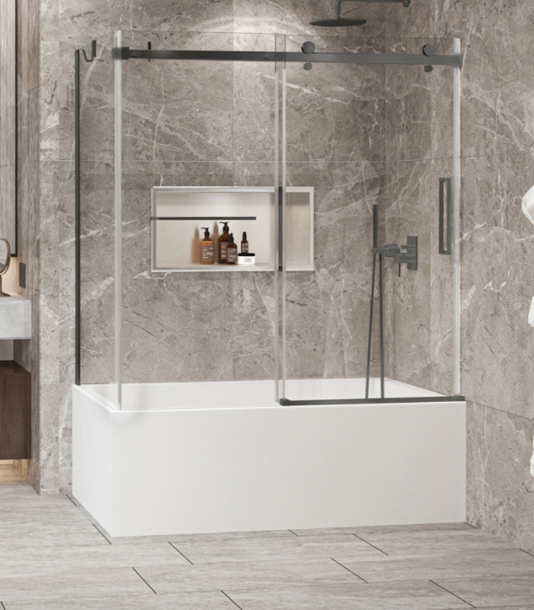 Zitta Bellini Right Door Corner Bathtub Door 60 x 32-Inch - Image 5