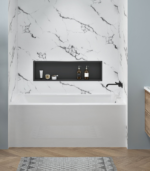 Zitta Bianzo 36 x 76-Inch Aluminum Wall White Marble M36763A02ZM
