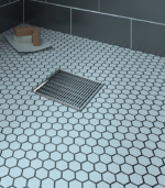 Zitta C1 Square Shower Drain Grate 6 x 6-Inch Stainless Steel Linear Pattern AD0606CLC16