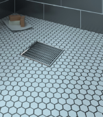 Zitta C1 Square Shower Drain Grate 8 x 8-Inch Stainless Steel Linear Pattern AD0808CLC16