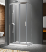 Zitta Caldara Left Wall Right Door Corner Shower Door 36 x 32-Inch Chrome