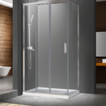 Zitta Caldara Left Wall Right Door Corner Shower Door 42 x 32-Inch Chrome